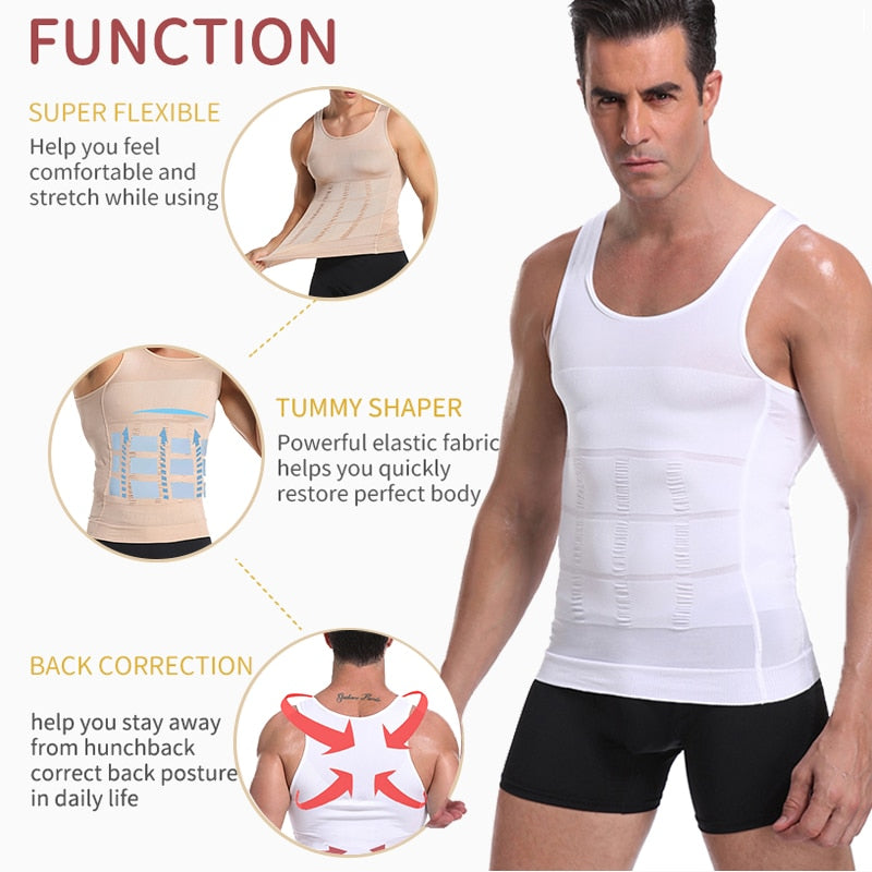 Men Slimming Body Shaper Waist Trainer Vest