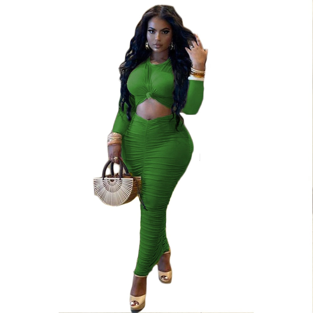 green elegant dress