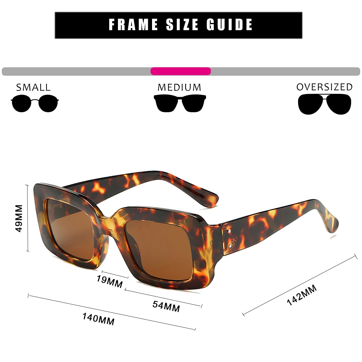 Unisex Vintage Leopard Thick Sunglasses