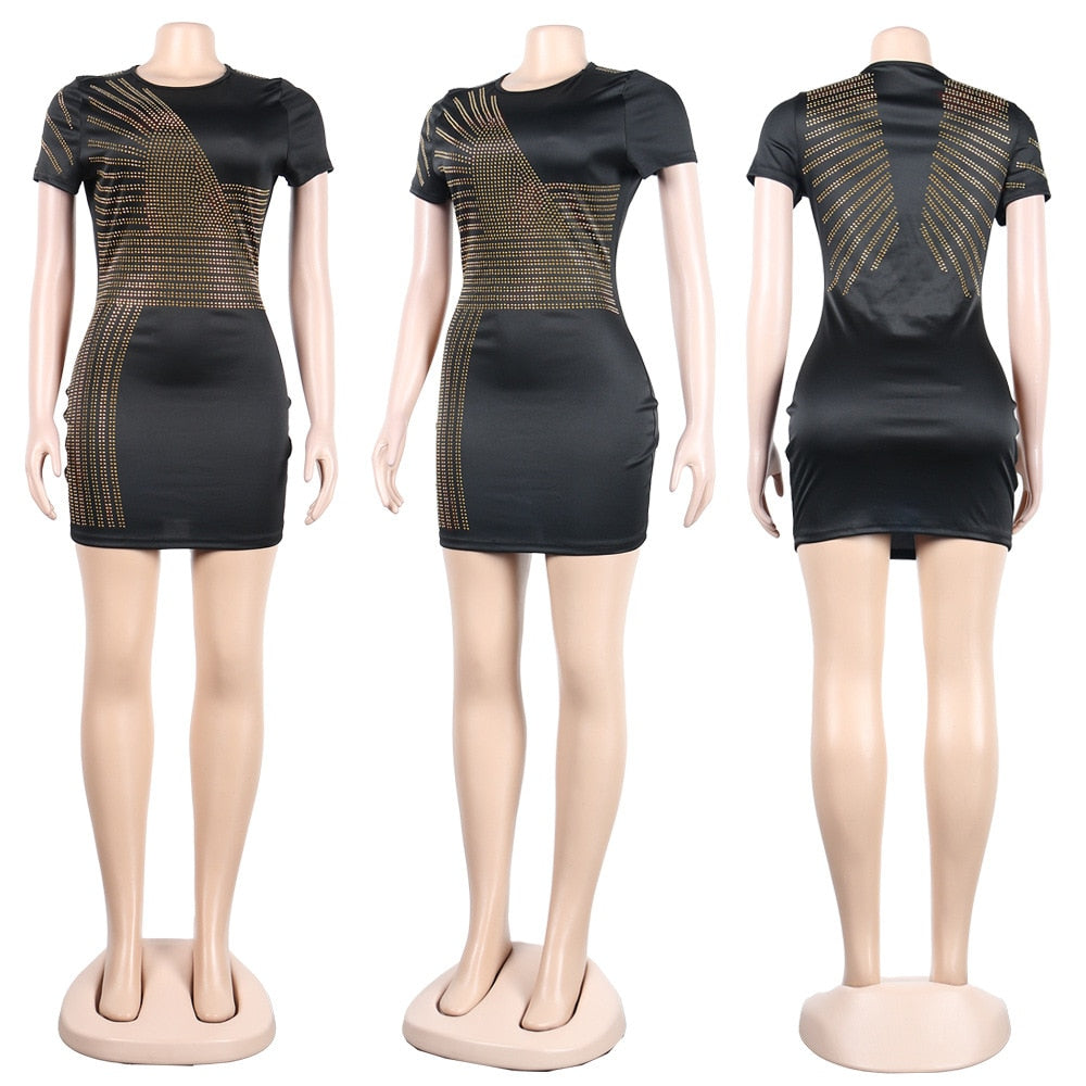 Short Sleeve Bodycon Streetwear Dress For Women