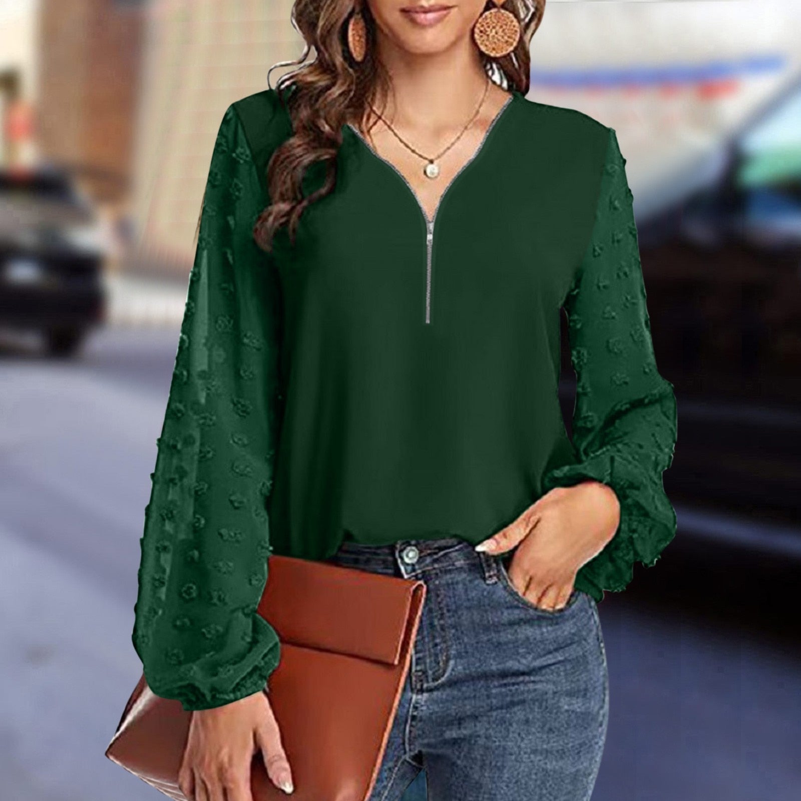 dark green long sleeve shirt