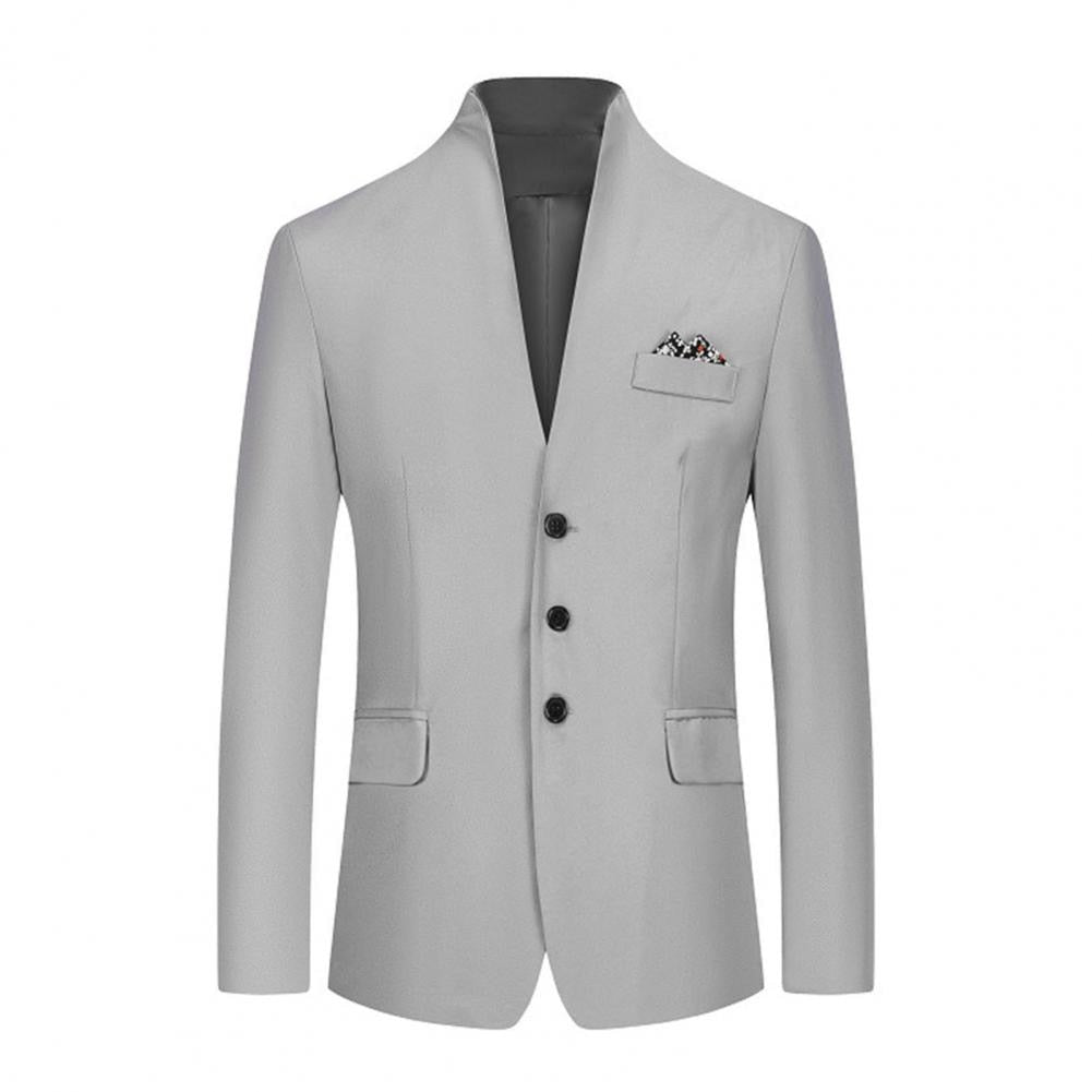 Solid Long Sleeve Blazer Suit