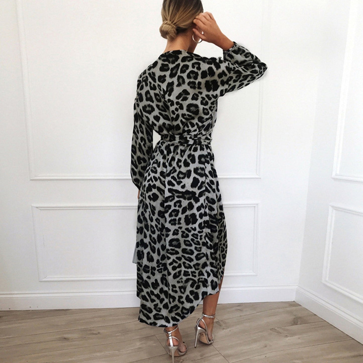 black and white leopard dress
