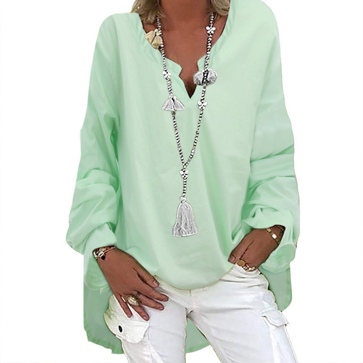 Oversized Casual Women's Tops Blouses Long Sleeve Shirts