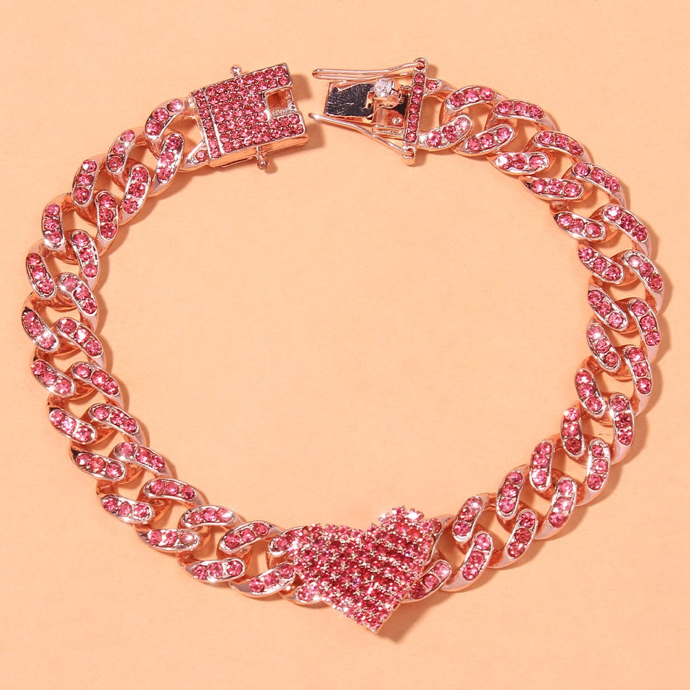 Crystal Heart-Shaped Anklet Bracelet