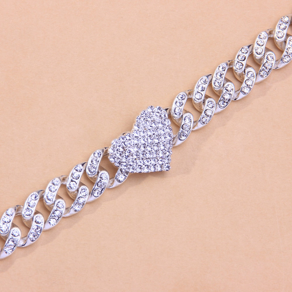 Crystal Heart-Shaped Anklet Bracelet
